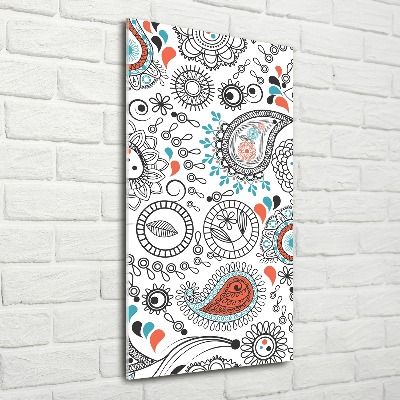 Modernes Acrylbild vertikal Ornamente