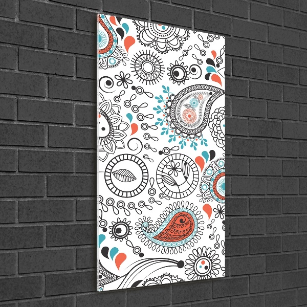 Modernes Acrylbild vertikal Ornamente