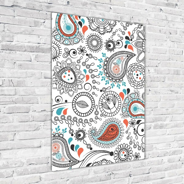 Modernes Acrylbild vertikal Ornamente