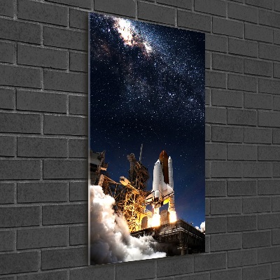 Acrylbild vertikal Rakete startet