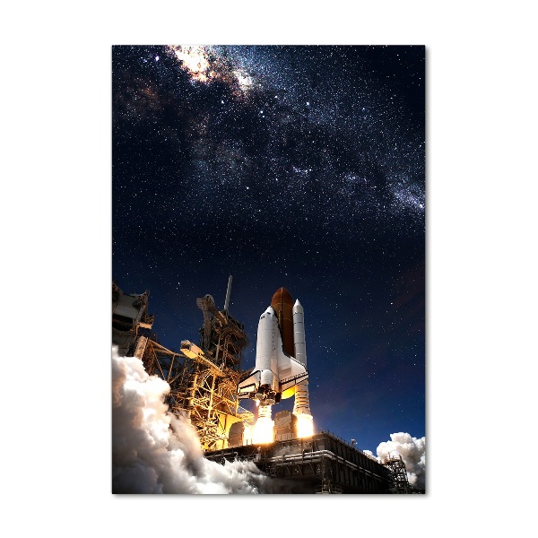 Acrylbild vertikal Rakete startet