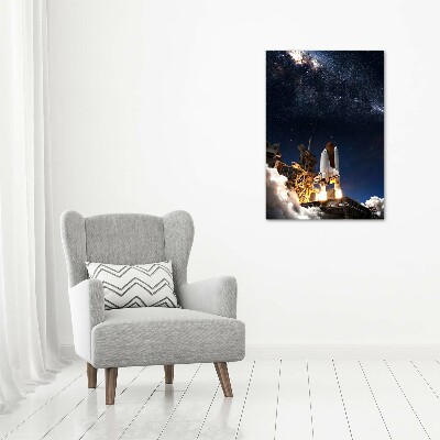 Acrylbild vertikal Rakete startet