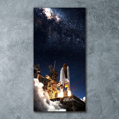 Acrylbild vertikal Rakete startet