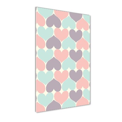Acrylbild vertikal Bunte Herzen