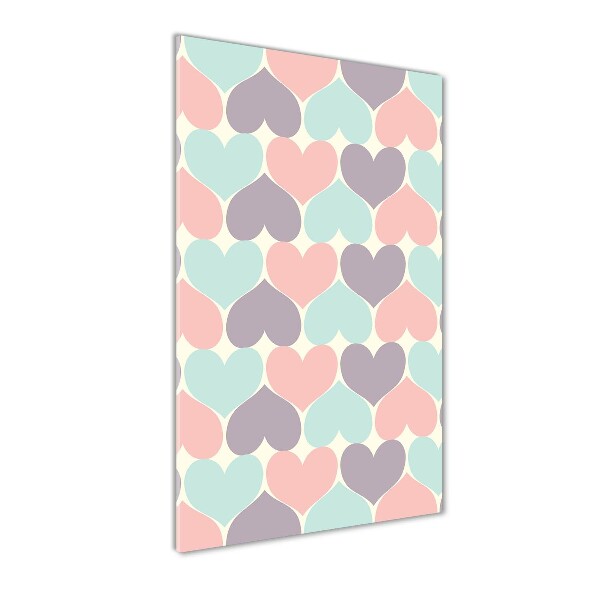 Acrylbild vertikal Bunte Herzen