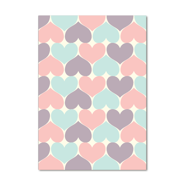 Acrylbild vertikal Bunte Herzen