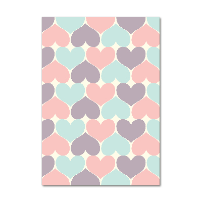 Acrylbild vertikal Bunte Herzen