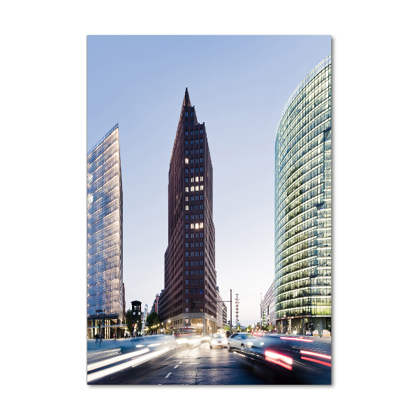 Modernes Acrylbild vertikal Wolkenkratzer