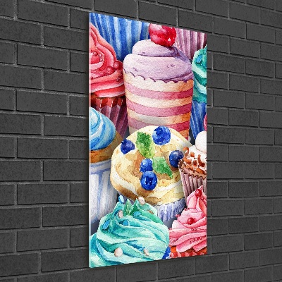 Acrylbild vertikal Bunte Cupcakes