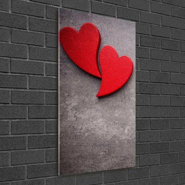 Bild auf Acrylglas vertikal Rote Herzen
