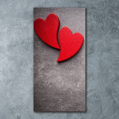 Bild auf Acrylglas vertikal Rote Herzen