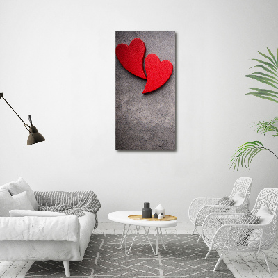 Bild auf Acrylglas vertikal Rote Herzen