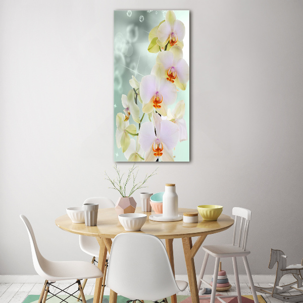 Modernes Acrylbild vertikal Orchidee