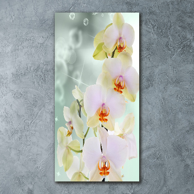 Modernes Acrylbild vertikal Orchidee