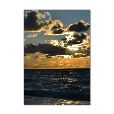 Bild auf Acrylglas vertikal Sonnenuntergang am Meer