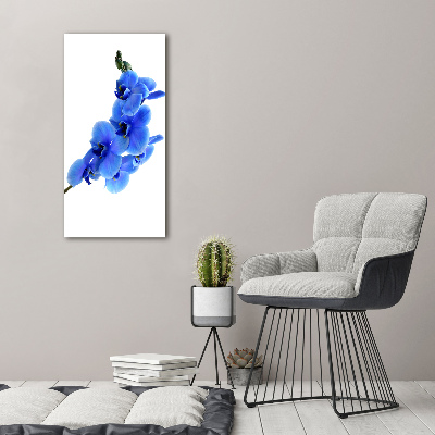 Acrylbild vertikal Blaue Orchidee
