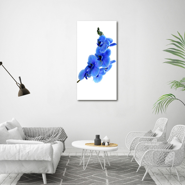 Acrylbild vertikal Blaue Orchidee