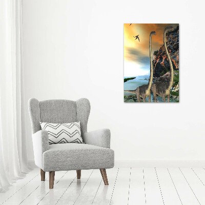 Modernes Acrylbild vertikal Dinosaurier