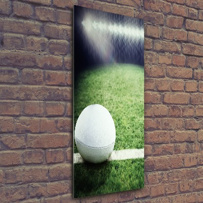 Modernes Acrylbild vertikal Rugbyball