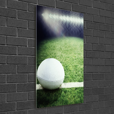 Modernes Acrylbild vertikal Rugbyball