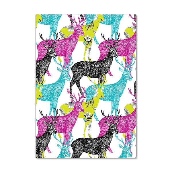 Acrylbild vertikal Bunte Hirsche