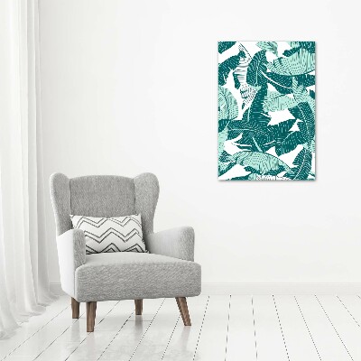 Acrylbild vertikal Tropische Blätter