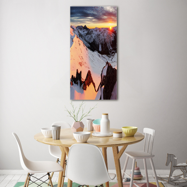Bild auf Acrylglas vertikal Gebirge im Winter