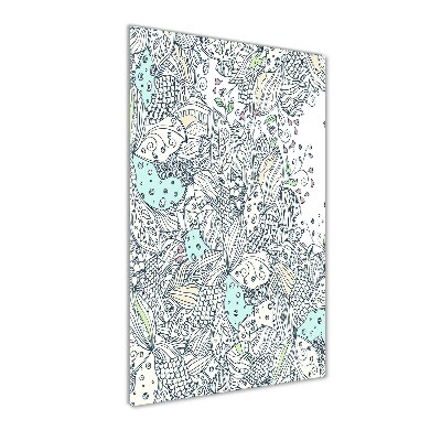 Acrylbild vertikal Blumenmuster