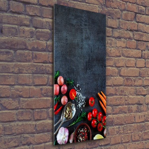 Plexiglasbilder vertikal Gemüse und Gewürze