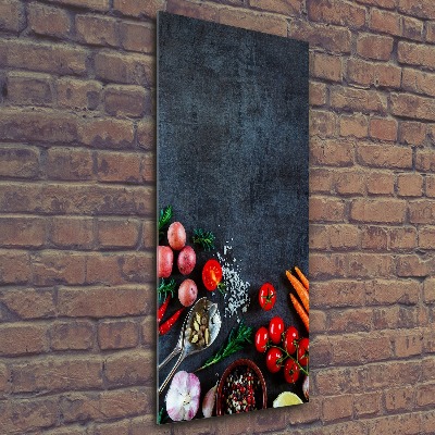 Plexiglasbilder vertikal Gemüse und Gewürze