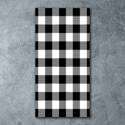 Acrylbild vertikal Schwarz-weiß kariert