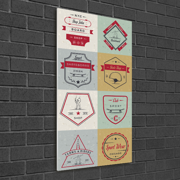 Acrylbild vertikal Skateboard-Schilder