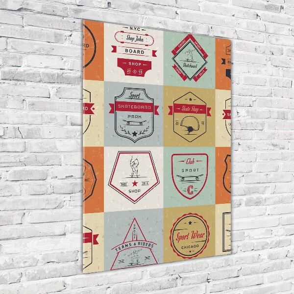Acrylbild vertikal Skateboard-Schilder
