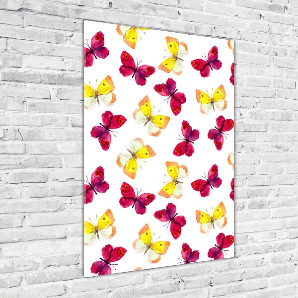 Plexiglasbilder vertikal Bunte Schmetterlinge
