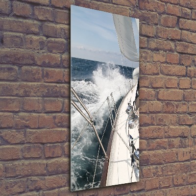 Bild auf Acrylglas vertikal Eine Yacht auf See