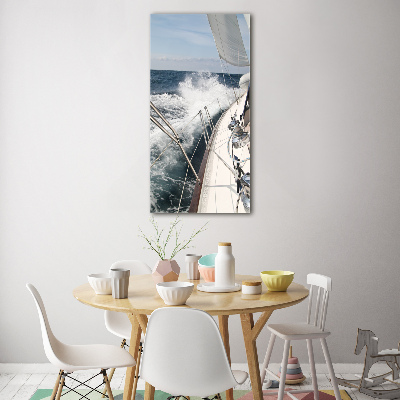 Bild auf Acrylglas vertikal Eine Yacht auf See