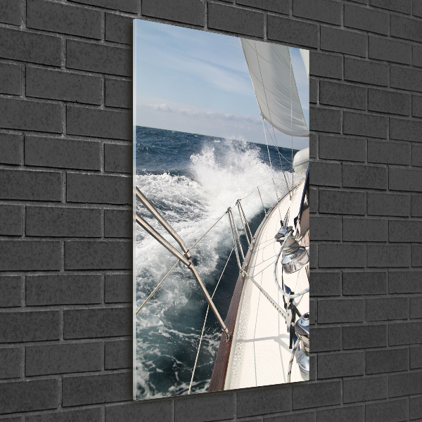 Bild auf Acrylglas vertikal Eine Yacht auf See