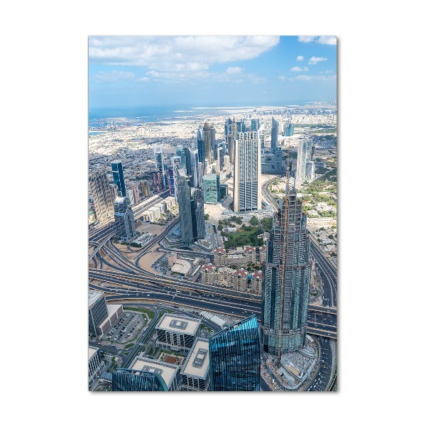 Modernes Acrylbild vertikal Wolkenkratzer