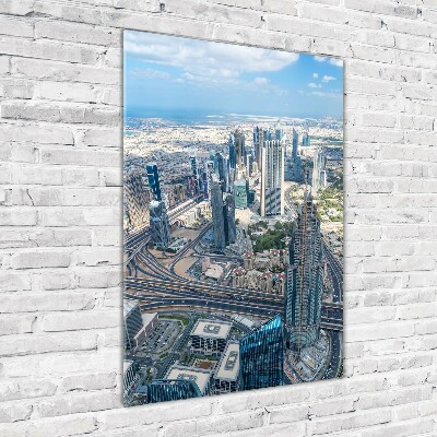 Modernes Acrylbild vertikal Wolkenkratzer