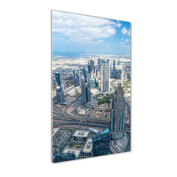 Modernes Acrylbild vertikal Wolkenkratzer