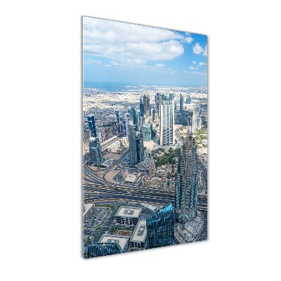 Modernes Acrylbild vertikal Wolkenkratzer