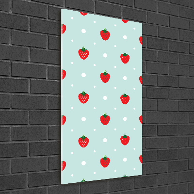 Bild auf Acrylglas vertikal Erdbeeren
