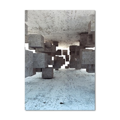 Plexiglasbilder vertikal Würfel aus Beton