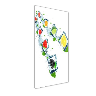 Modernes Acrylbild vertikal Obst und Eis