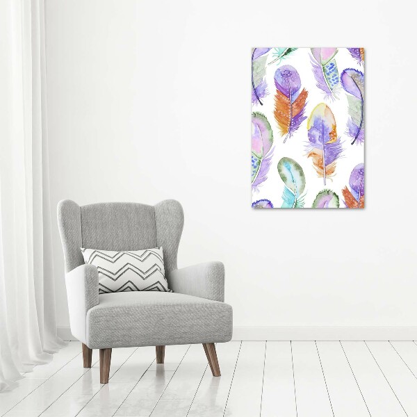 Plexiglasbilder vertikal Bunte Federn