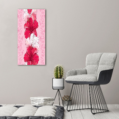 Acrylbild vertikal Hibiskus