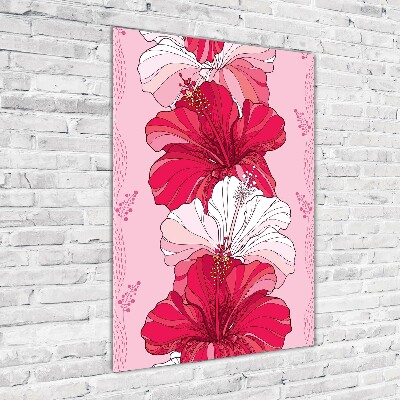 Acrylbild vertikal Hibiskus