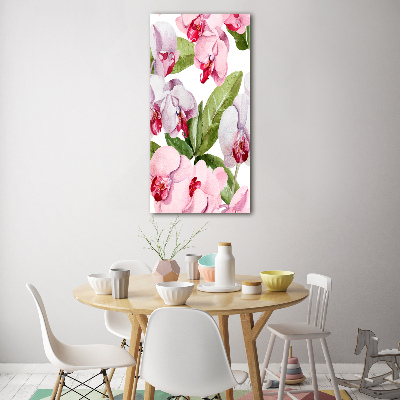 Acrylbild vertikal Orchidee