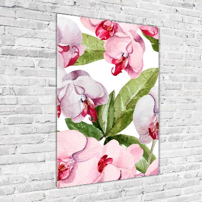 Acrylbild vertikal Orchidee