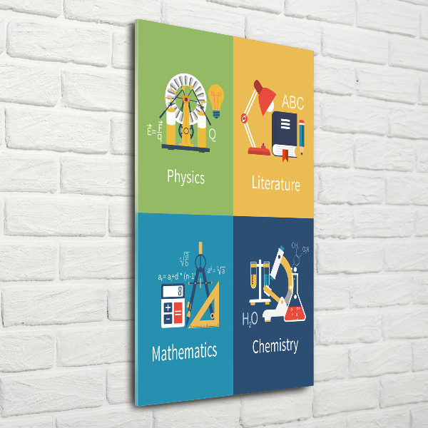 Plexiglasbilder vertikal Schulfächer